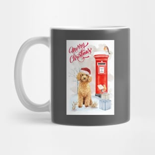 Apricot Poodle Merry Christmas Santa Dog Mug